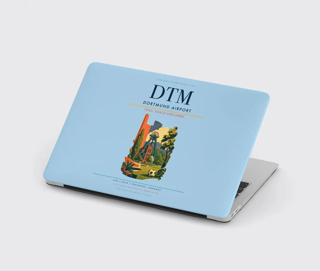 Dortmund Airport (DTM) design on light blue MacBook case