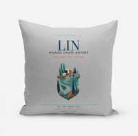Thumbnail for Milano Linate Airport (LIN) design on light gray pillow