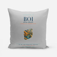 Thumbnail for Boise Airport (BOI) design on light gray pillow