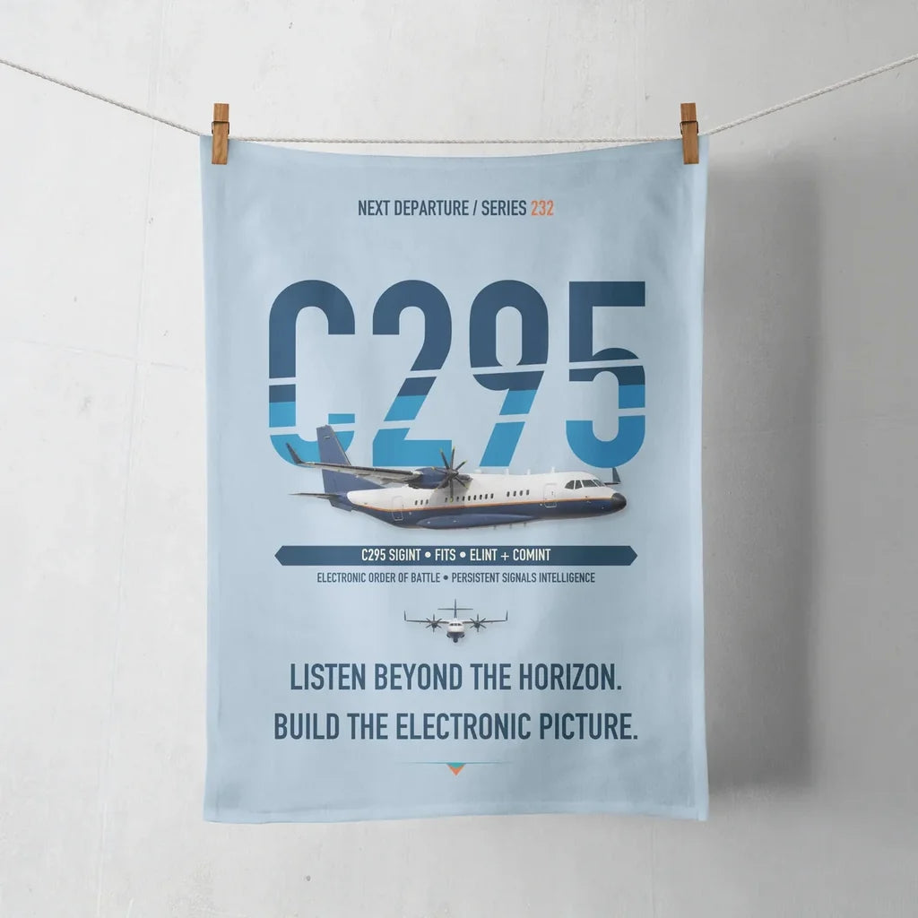 Airbus C295 SIGINT design on light blue towel