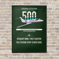Thumbnail for Cessna Citation 500 - Citation I vertical canvas print - framed - dark green background