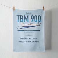 Thumbnail for Daher TBM 900 design on light blue towel