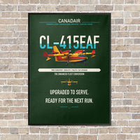 Thumbnail for Canadair CL-415EAF vertical canvas print - framed - dark green background