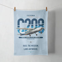Thumbnail for Cessna 208 Caravan design on light blue towel