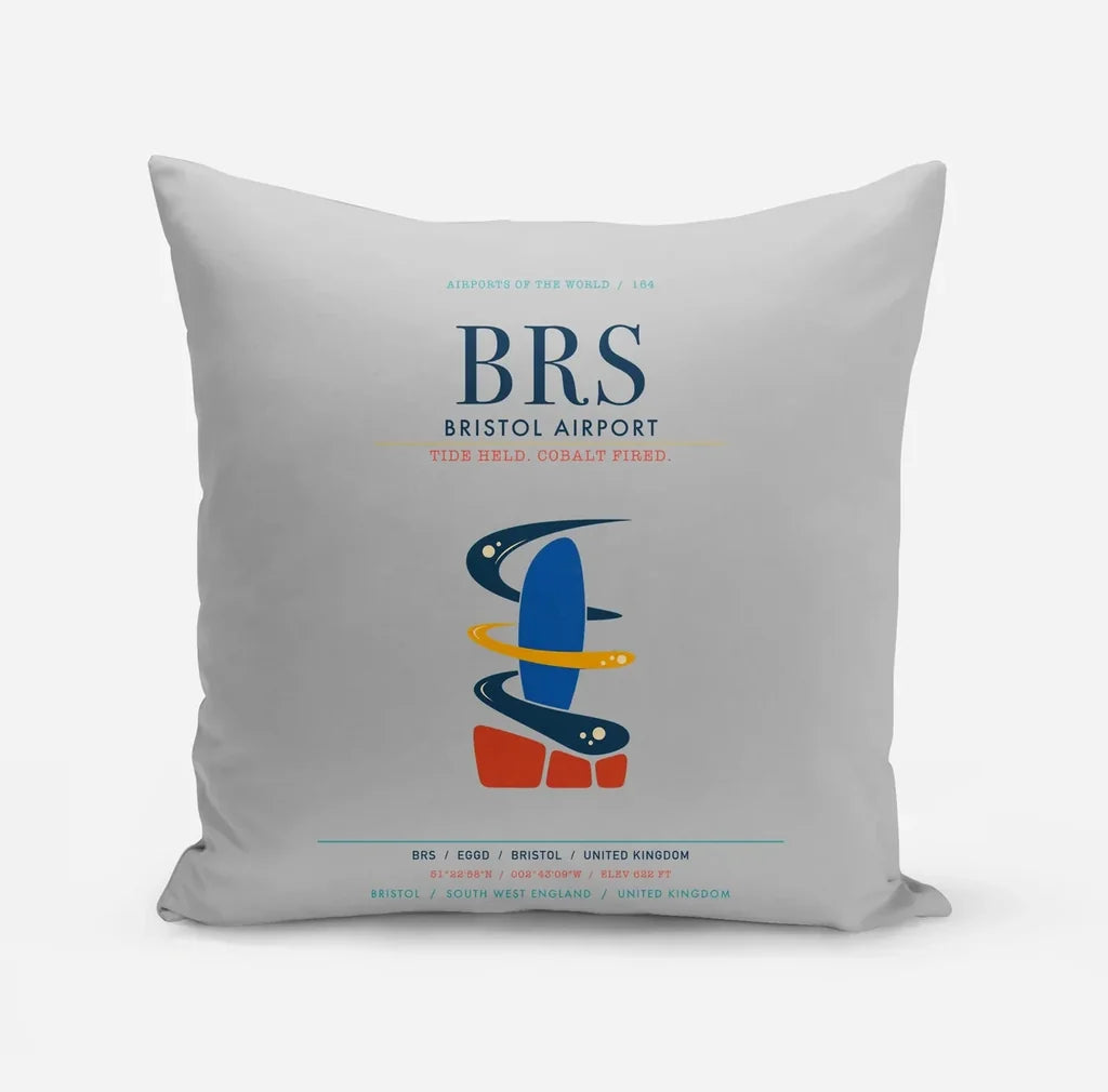 Bristol Airport (BRS) design on light gray pillow