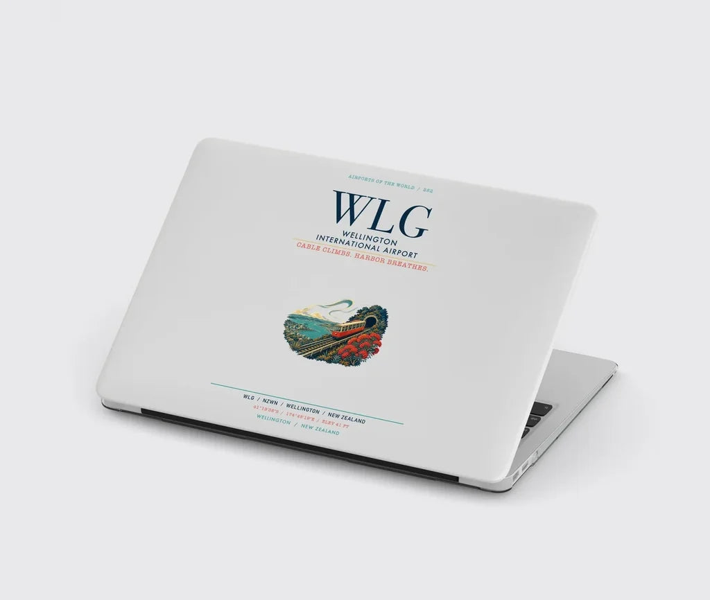 Wellington International Airport (WLG) design on light gray MacBook case