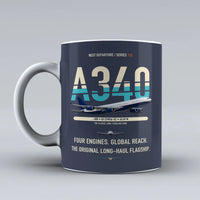 Thumbnail for A340-300 Mug design on dark blue airbus