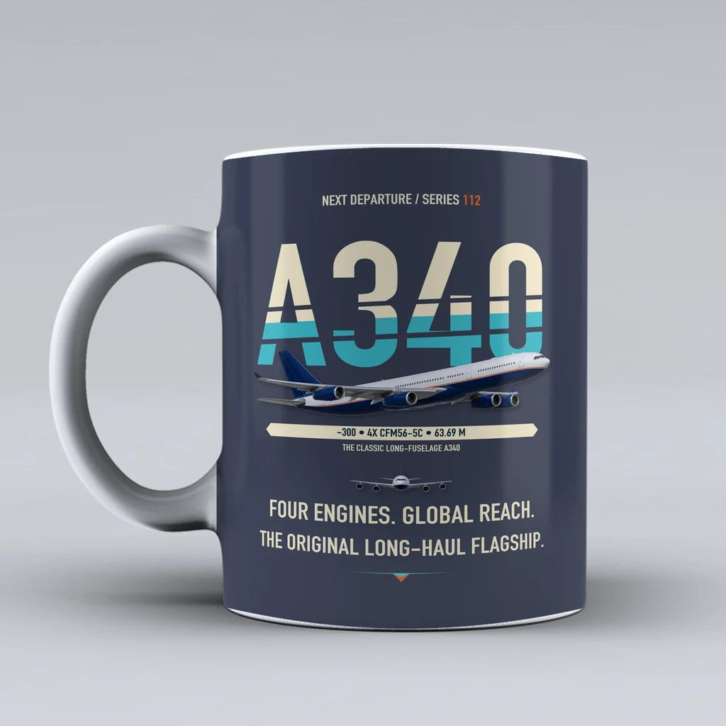 A340-300 Mug design on dark blue airbus