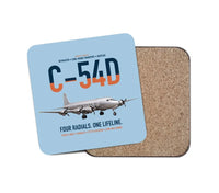 Thumbnail for C-54D Skymaster design on light blue 1 piece coaster