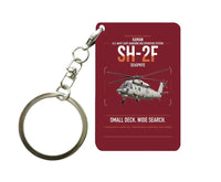Thumbnail for Kaman SH-2F Seasprite design on dark red designed key chain, double-side print