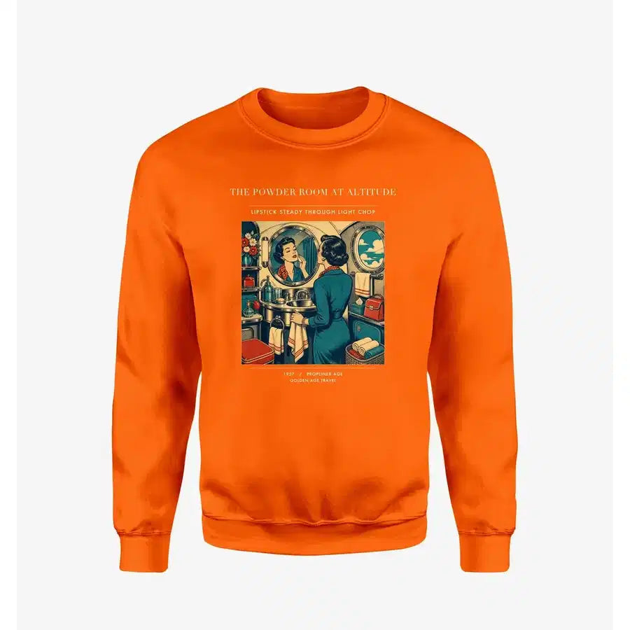 VINTAGE G4305 - The Powder Room At Altitude - Designed Sweatshirts design on orange