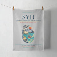 Thumbnail for Sydney Kingsford Smith Airport (SYD) design on light gray towel