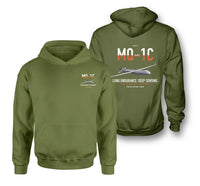 Thumbnail for MQ-1C Gray Eagle ER design on green army double-side hoodie, double-side print
