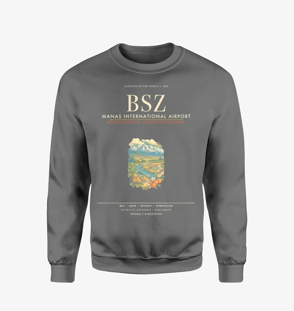 Manas International Airport Bishkek BSZ Sweatshirt - Gray