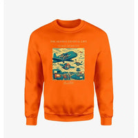 Thumbnail for VINTAGE G4471 - The Skydive Festival Lift - Designed Sweatshirts design on orange