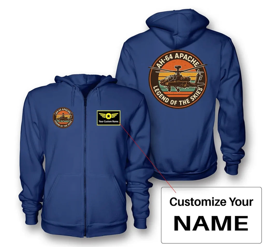 Customisable Retro Apache AH-64 Hoodie - view 5