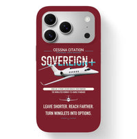 Thumbnail for Cessna Citation Sovereign+ design on dark red magsafe iphone case, for iPhone 17 Pro