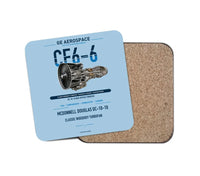 Thumbnail for CF6-6 design on light blue 1 piece coaster