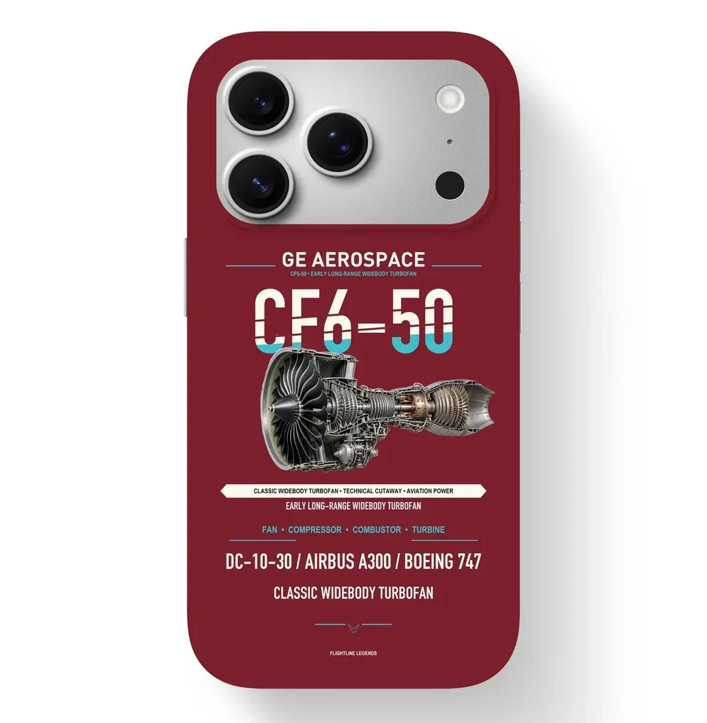 CF6-50 Case design on dark red iphone case