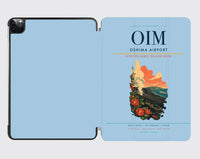 Thumbnail for Oshima Airport (OIM) design on light blue ipad tablet case