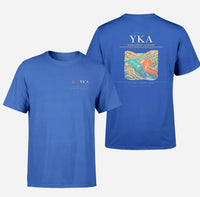 Thumbnail for Kamloops Airport (YKA) design printed on blue double-side t-shirt