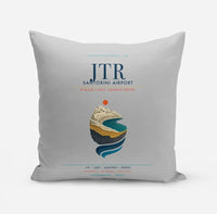 Thumbnail for Santorini Airport (JTR) design on light gray pillow