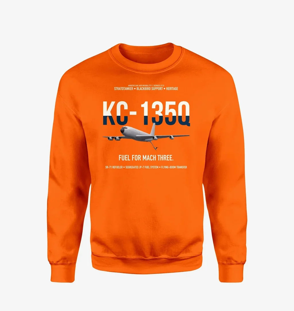 KC-135Q Blackbird Tanker design on orange sweatshirt
