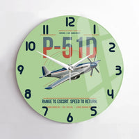 Thumbnail for P-51D Mustang design on light green no frame wall clock