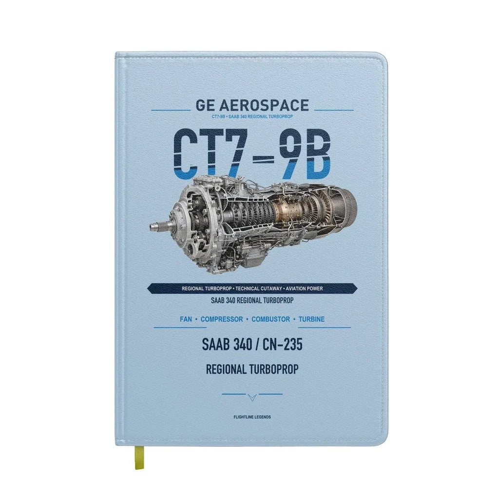 CT7-9B design on light blue notebook