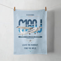 Thumbnail for Cessna 180J Skywagon design on light blue towel