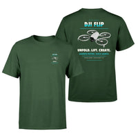 Thumbnail for DJI Flip design on dark green t shirt