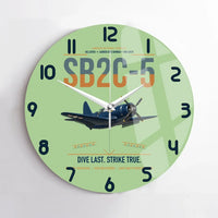 Thumbnail for SB2C-5 Helldiver design on light green no frame wall clock
