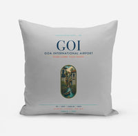 Thumbnail for Goa International Airport Dabolim (GOI) design on light gray pillow