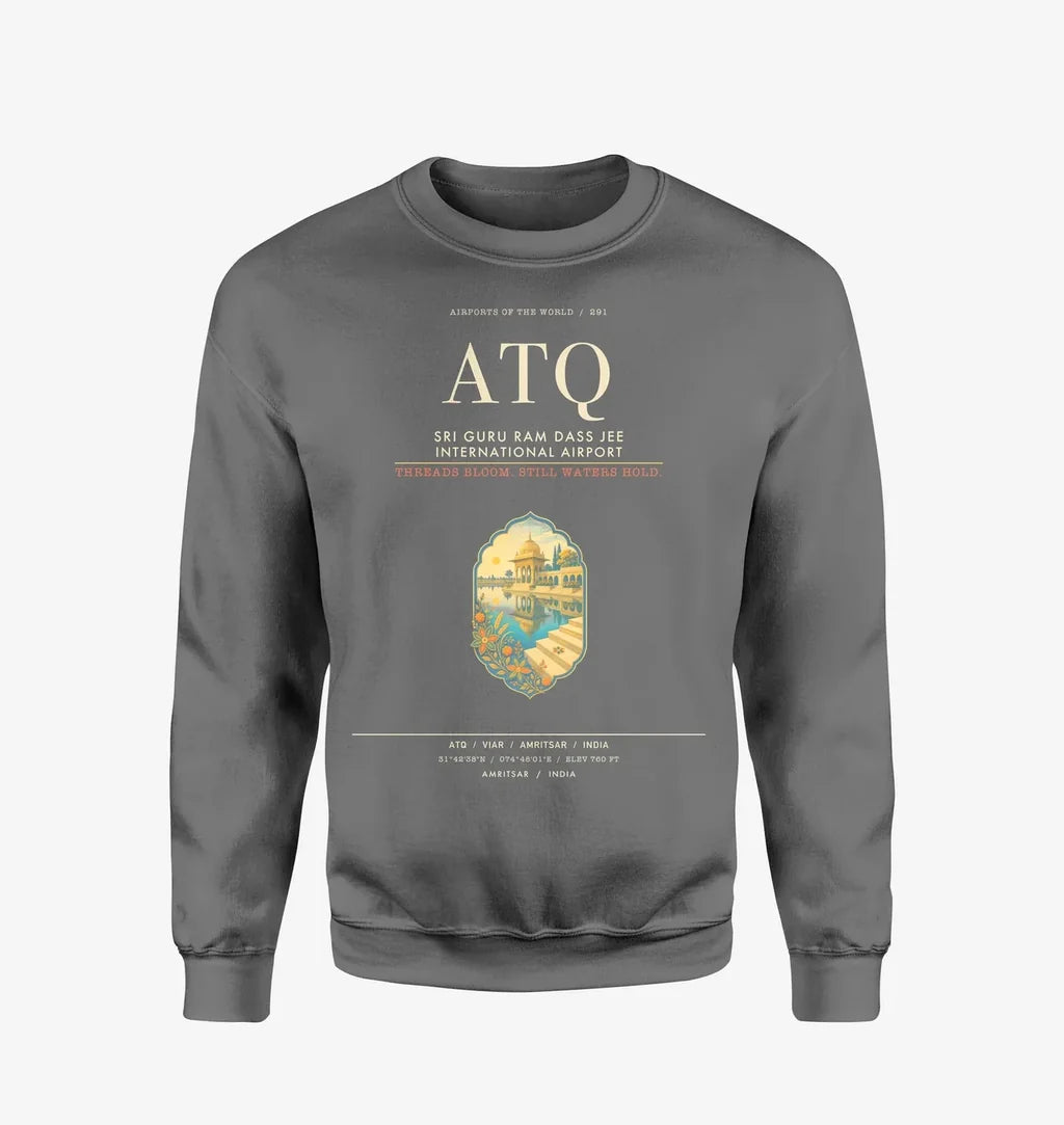 Sri Guru Ram Dass Jee International Airport Amritsar ATQ Sweatshirt - Gray