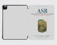 Thumbnail for Ashgabat International Airport (ASB) design on light gray ipad tablet case