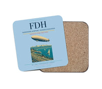 Thumbnail for Bodensee-Airport Friedrichshafen (FDH) design on light blue 1 piece coaster