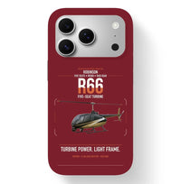Thumbnail for Robinson R66 design on dark red magsafe iphone case, for iPhone 17 Pro
