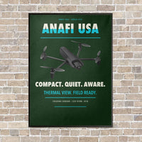 Thumbnail for Parrot ANAFI USA vertical canvas print - framed - dark green background