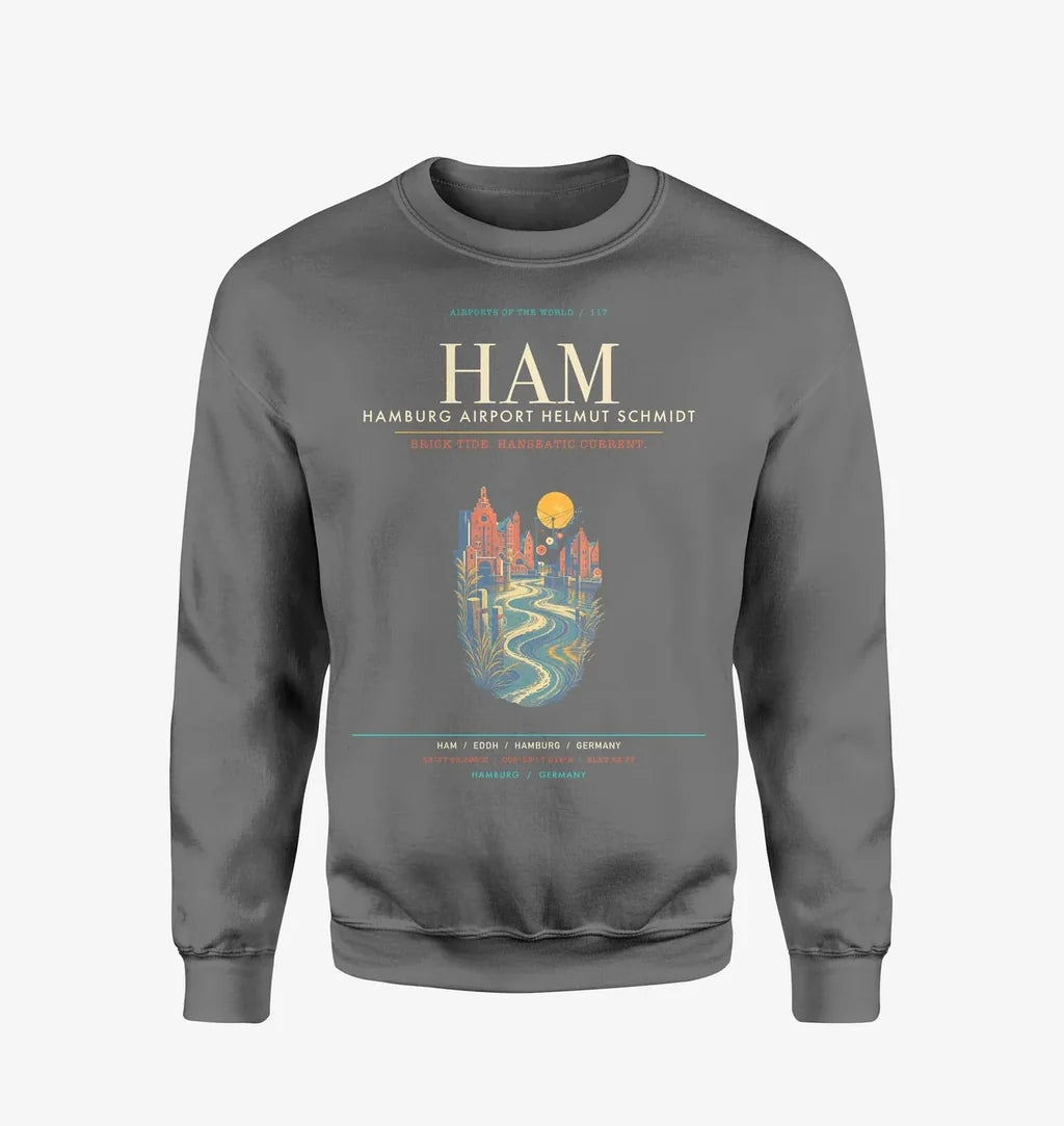 Hamburg Airport Helmut Schmidt HAM Sweatshirt - Gray