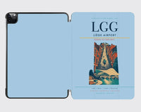 Thumbnail for Liège Airport (LGG) design on light blue ipad tablet case