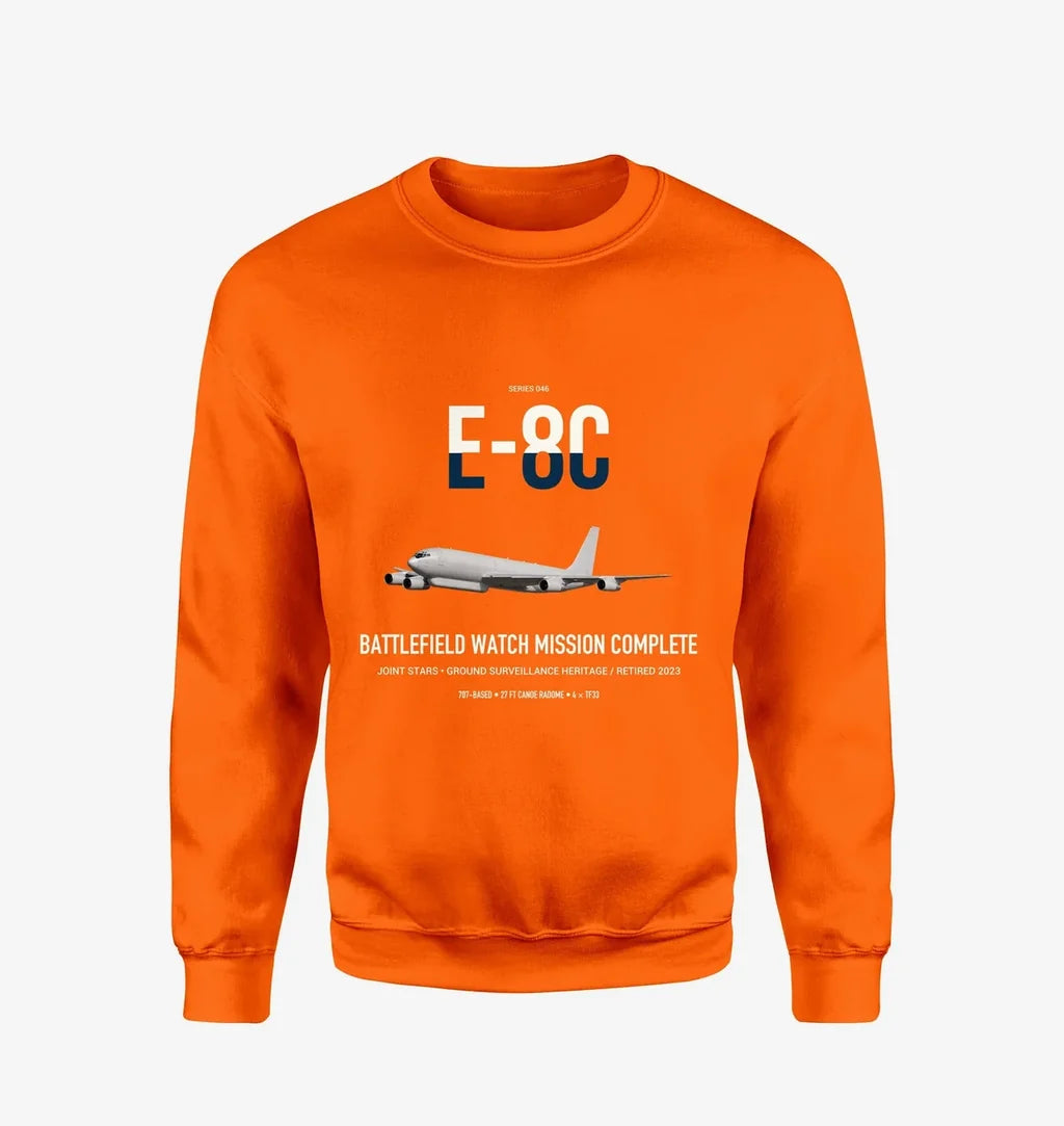 E-8C Joint STARS design on orange sweatshirt