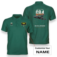 Thumbnail for Panavia Tornado GR4 design on green+name double-side polo t-shirt, double-side print