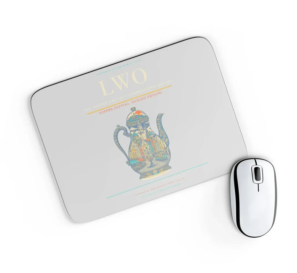 Lviv Danylo Halytskyi International Airport LWO Mouse-Pad Rectangle - Light Gray