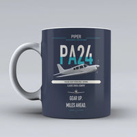 Thumbnail for Piper PA-24-250 Comanche 250 design on dark blue ceramic mug, double-side print
