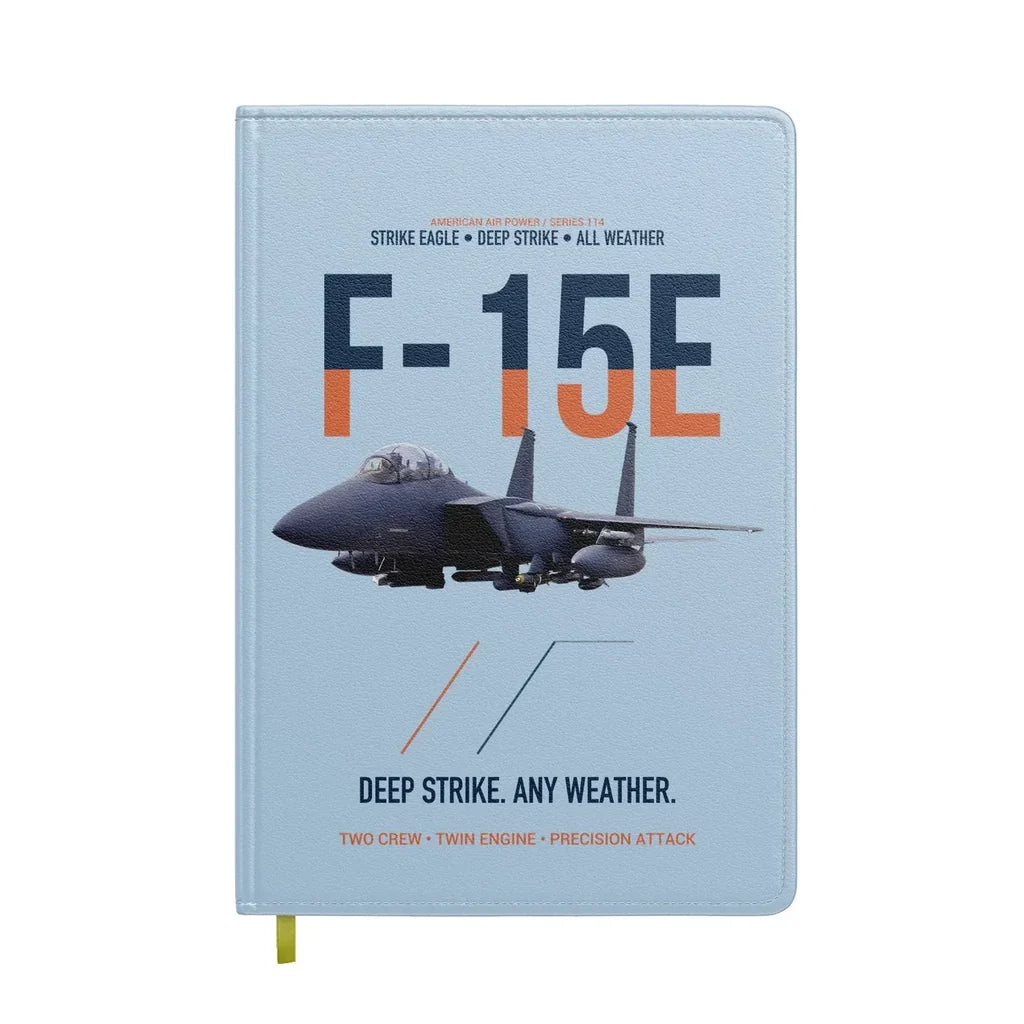 F-15E Strike Eagle Deep Strike Any Weather design on light blue notebook
