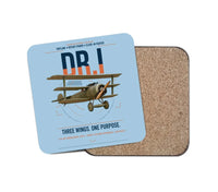 Thumbnail for Fokker Dr.I design on light blue 1 piece coaster