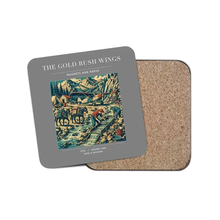 The Gold Rush Wings - Designed Coasters design on gray 1-piece