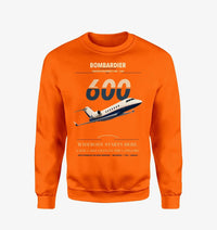 Thumbnail for Bombardier Challenger 600 design on orange sweatshirt