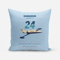Thumbnail for Bombardier Learjet 24 design on light blue pillow