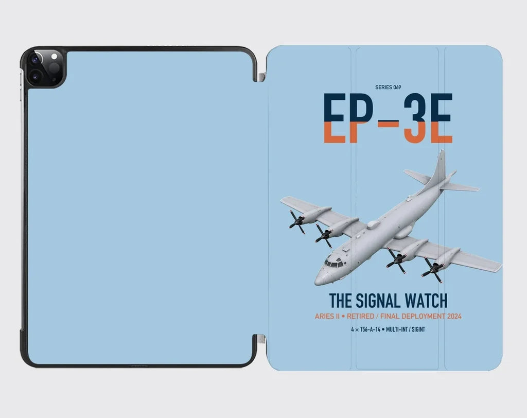 EP-3E ARIES II design on light blue ipad tablet case